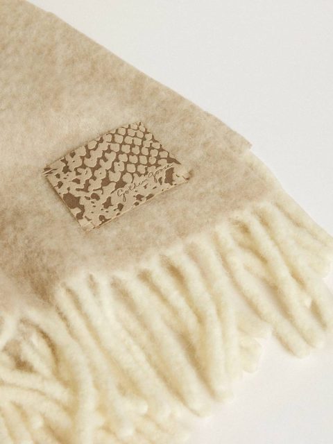 Golden Goose Beige Cny Scarf In Beige Alpaca Wool With Fringe Women Silks & Scarves - Image 2