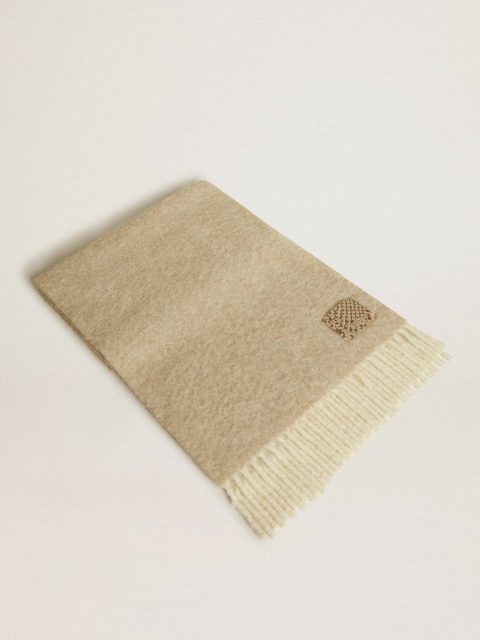 Golden Goose Beige Cny Scarf In Beige Alpaca Wool With Fringe Women Silks & Scarves