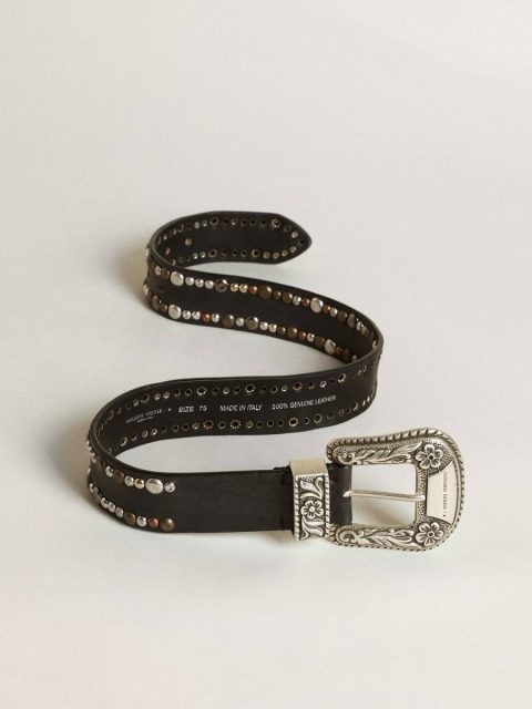 Golden Goose Belts Black Women's Belt In Black Leather With Studs Women - Image 4