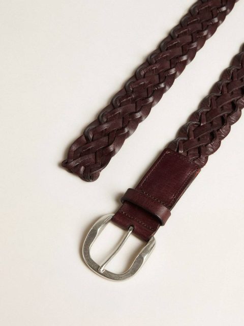 Golden Goose Belts Men Dark Brown Men's Dark Brown Woven Leather Belt - Image 2