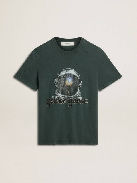 Golden Goose Black T-Shirt With Multicolor Print Black T-Shirts & Tops Women