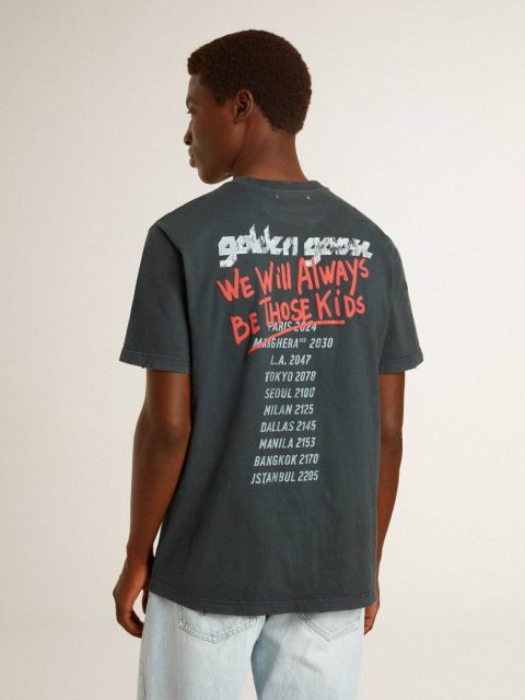 Golden Goose Black T-Shirt With Multicolor Print Black T-Shirts & Tops Women - Image 5