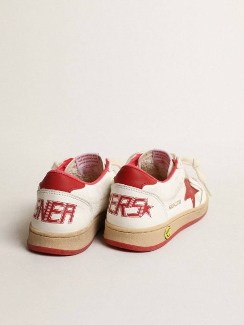 Golden Goose Boys (4-10 Years) Ball Star Young In Nappa With Red Leather Star And Heel Tab Kids - Image 5