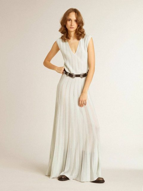 Golden Goose Dresses & Jumpsuits Women’s Baby Blue Dress With Vertical Striped Pattern Women Baby Blue - Image 2