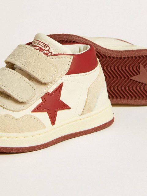 Golden Goose Kids June Junior In Nappa And Suede With Red Leather Star And Heel Tab Little Boys (1-3 Years) - Image 3