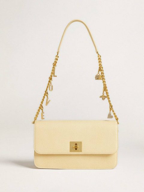 Golden Goose Letter V Charm In Gold-Colored Brass With Crystals Bag Accessories Women Gold - Image 4