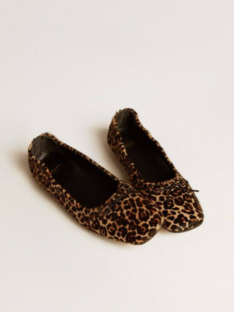Golden Goose Loafers & Ballerinas Women Amy Ballet Flats In Beige Leopard-Print Pony Skin - Image 2
