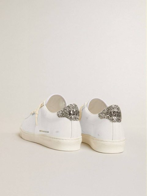 Golden Goose Matchstar In White Leather With Silver Glitter Heel Tab White Women Ggdb Classics - Image 4