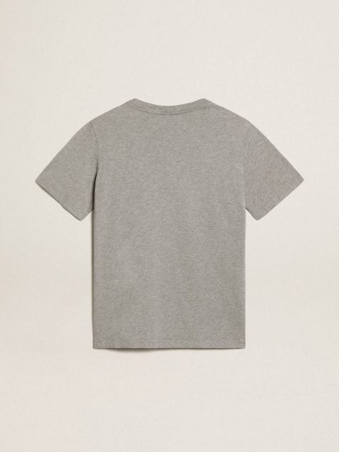 Golden Goose Melange Gray T-Shirts & Tops Women's Mélange Gray T-Shirt With Gold Star On The Front Women - Image 2