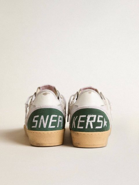 Golden Goose Men Ball Star Ball Star Ltd In White Crackle Leather And Mesh With Suede Star - Image 4