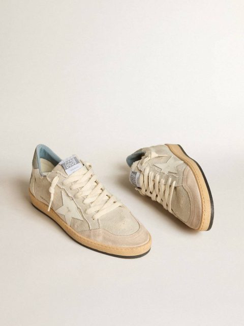 Golden Goose Men Ball Star Men's Ball Star Ltd In Gray Canvas With Leather Star And Nubuck Heel Tab - Image 2