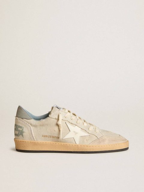 Golden Goose Men Ball Star Men's Ball Star Ltd In Gray Canvas With Leather Star And Nubuck Heel Tab