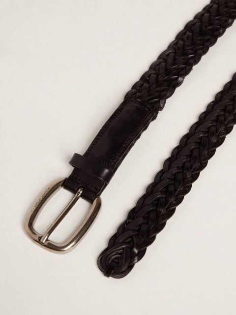 Golden Goose Men Belts Men’s Belt In Black Braided Leather Black - Image 2