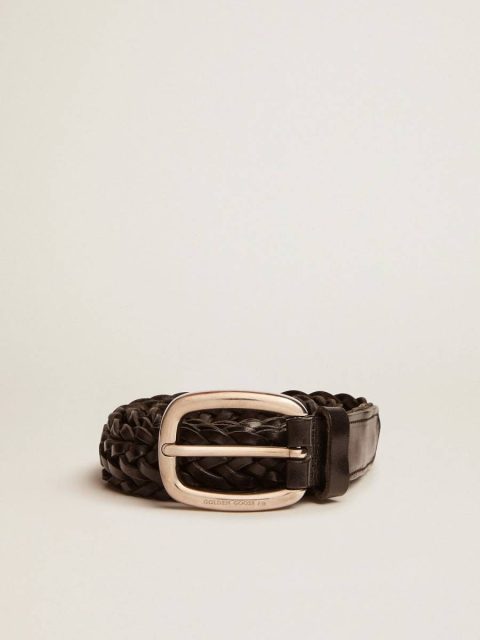 Golden Goose Men Belts Men’s Belt In Black Braided Leather Black
