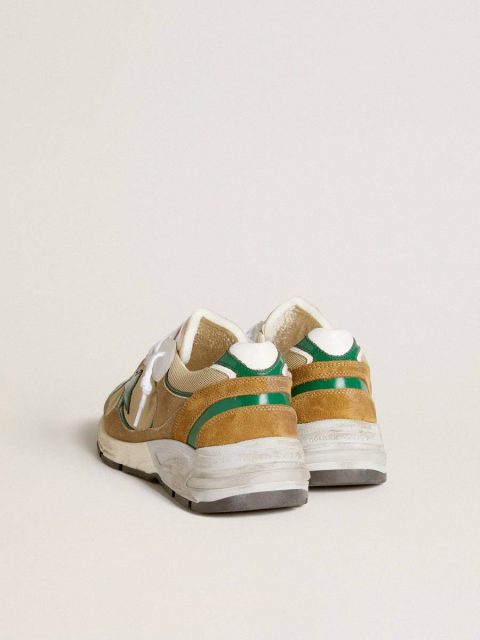 Golden Goose Men Dad-Star Men’s Dad-Star Lab In Nylon With Green Leather Star And Suede Inserts - Image 4