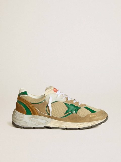 Golden Goose Men Dad-Star Men’s Dad-Star Lab In Nylon With Green Leather Star And Suede Inserts
