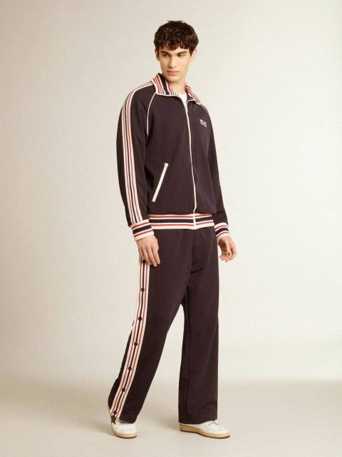 Golden Goose Men Dark Blue Sweatshirts Men’s Dark Blue Zipped Sweatshirt With White Logo - Image 2