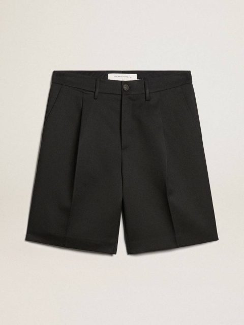 Golden Goose Men Jeans & Pants Dark Blue Men's Bermuda Shorts In Dark Blue Wool