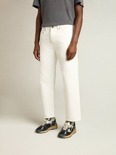 Golden Goose Men Lived-In White Jeans & Pants Men's White Denim Pants - Image 2