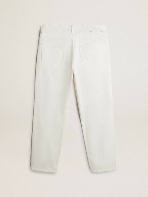 Golden Goose Men Lived-In White Jeans & Pants Men's White Denim Pants - Image 5