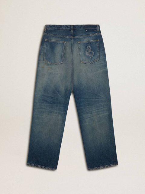 Golden Goose Men Men's Loose Fit Medium Wash Cny Jeans Blue Jeans & Pants - Image 2