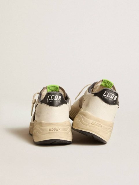 Golden Goose Men Running Sole Men's Running Sole Ltd In Gray Leather And White Nappa With Black Leather Star - Image 4