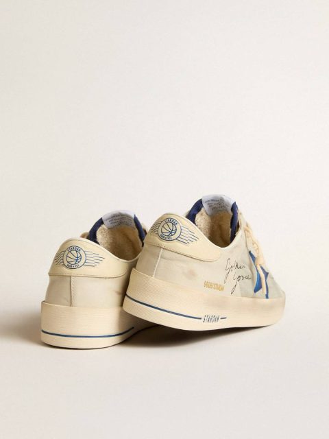 Golden Goose Men Stardan Men's Stardan In Nylon With Blue Leather Star And Ivory Leather Heel Tab - Image 4