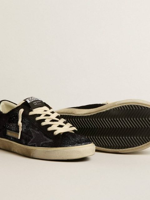 Golden Goose Men Super-Star Men’s Super-Star In Black Velvet And Suede With Black Suede Star - Image 3