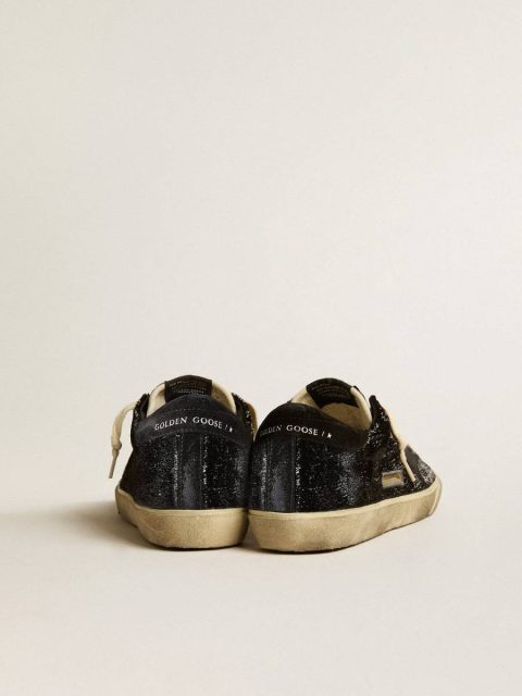 Golden Goose Men Super-Star Men’s Super-Star In Black Velvet And Suede With Black Suede Star - Image 4