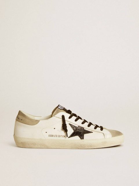 Golden Goose Men Super-Star Men's Super-Star Ltd With Black Croc-Print Leather Star And Suede Inserts