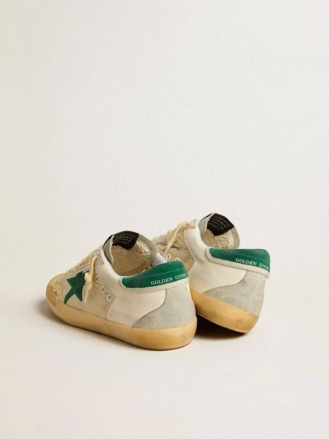 Golden Goose Men Super-Star Men's Super-Star Penstar In Nappa And Nylon With Green Suede Star And Heel Tab - Image 4