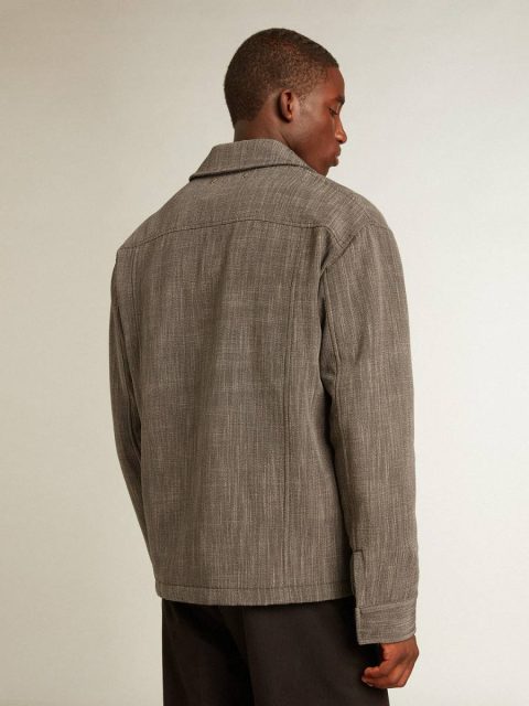 Golden Goose Men White And Gray Coats & Jackets Men’s Wool Blend Coach Jacket - Image 4