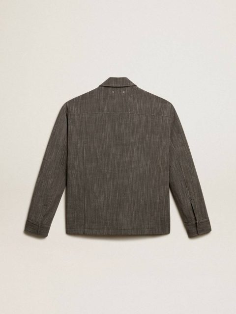 Golden Goose Men White And Gray Coats & Jackets Men’s Wool Blend Coach Jacket - Image 5