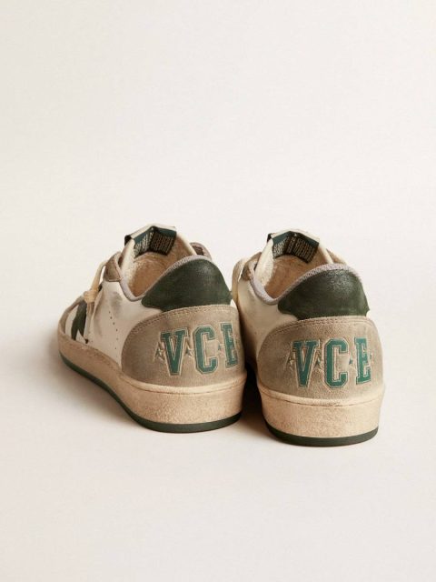 Golden Goose Men's Ball Star Ltd In Nappa With Green Star And Dove-Gray Suede Inserts Ball Star Men - Image 4