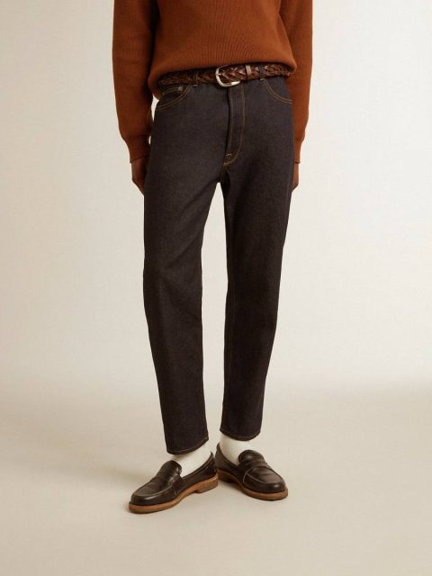 Golden Goose Men’s Dark Blue Jeans In One-Wash Denim Jeans & Pants Dark Blue Men - Image 3