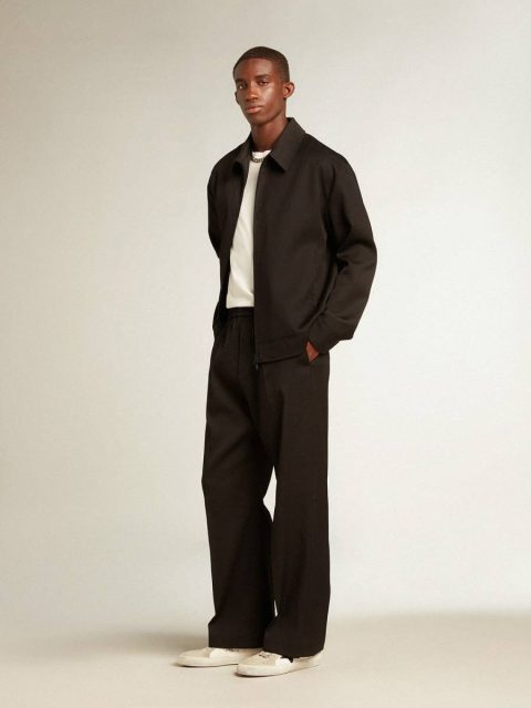 Golden Goose Men’s Joggers In Black Wool Men Black Jeans & Pants - Image 3