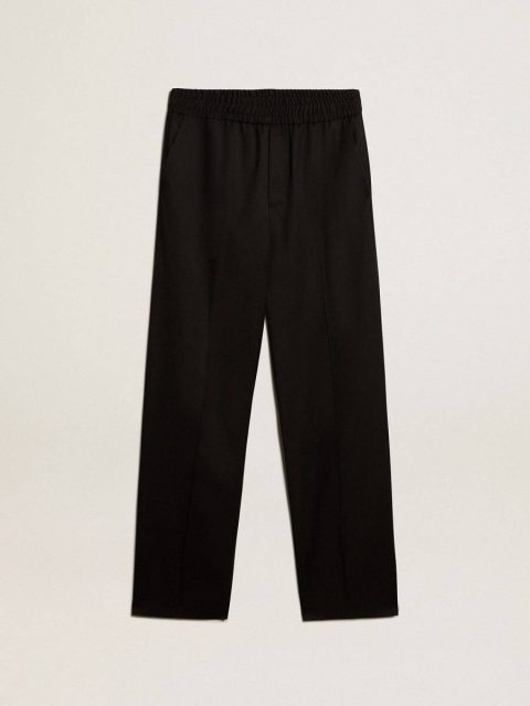 Golden Goose Men’s Joggers In Black Wool Men Black Jeans & Pants