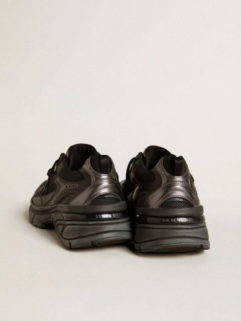 Golden Goose Men’s Lightstar With Black Leather And Mesh Upper And Black Star Lightstar Men - Image 4