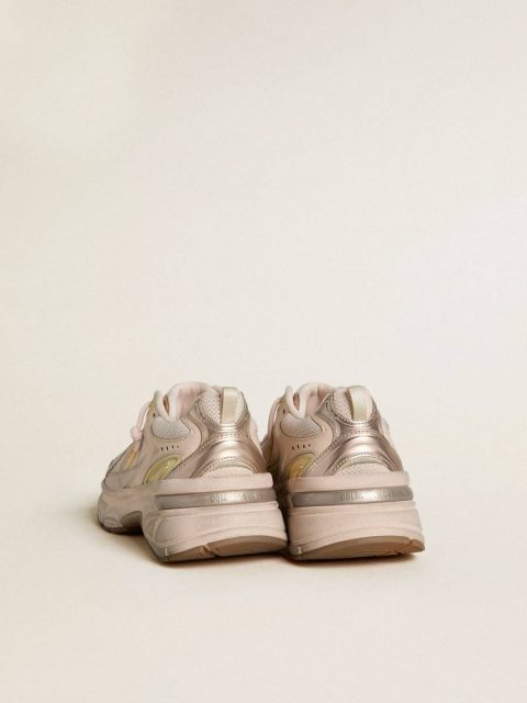 Golden Goose Men’s Lightstar With Pink Leather And Mesh Upper And Pink Star Lightstar Men - Image 4