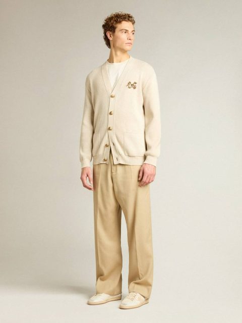 Golden Goose Men’s Sand-Colored Joggers With Pocket On The Back Men Sand Jeans & Pants - Image 3