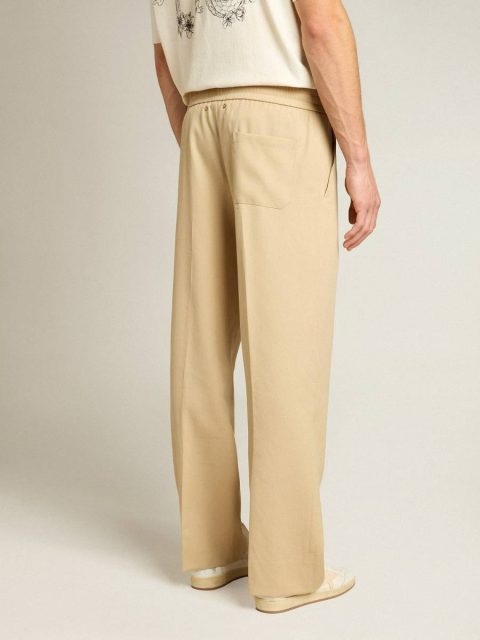 Golden Goose Men’s Sand-Colored Joggers With Pocket On The Back Men Sand Jeans & Pants - Image 4