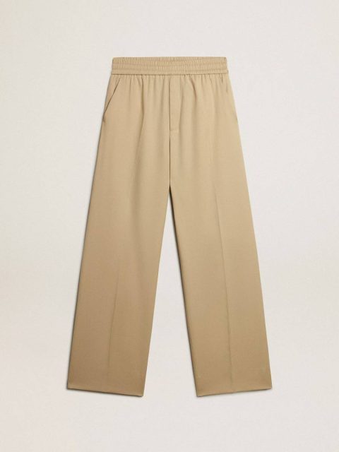 Golden Goose Men’s Sand-Colored Joggers With Pocket On The Back Men Sand Jeans & Pants