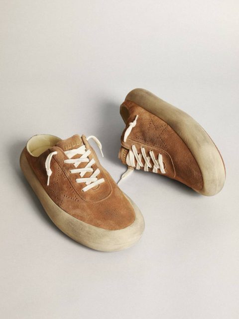 Golden Goose Men's Space-Star Sabots In Tobacco Suede With Perforated Star Men Space-Star - Image 2
