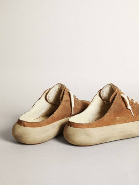 Golden Goose Men's Space-Star Sabots In Tobacco Suede With Perforated Star Men Space-Star - Image 5