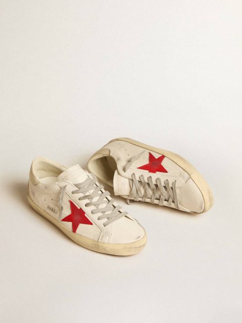 Golden Goose Men's Super-Star In Nappa With Red Star And Cream Leather Heel Tab Men Super-Star - Image 2