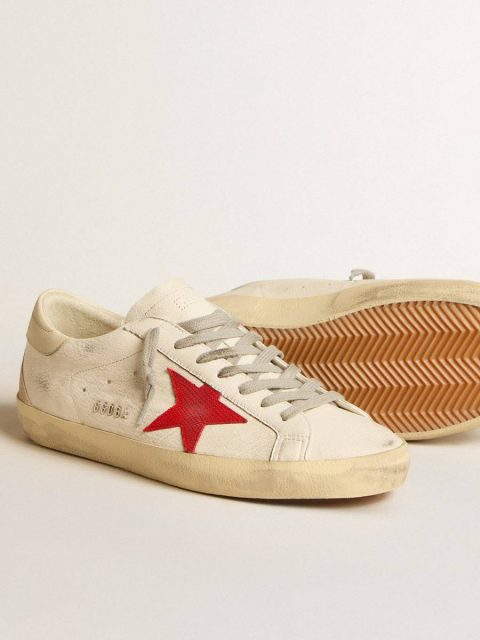 Golden Goose Men's Super-Star In Nappa With Red Star And Cream Leather Heel Tab Men Super-Star - Image 4