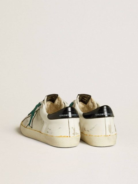 Golden Goose Men’s Super-Star Lab In White Leather With White Star And Black Heel Tab Men Super-Star - Image 4