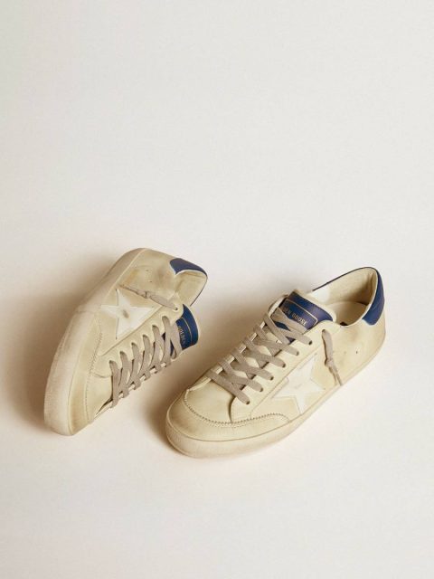 Golden Goose Men's Super-Star Ltd In Nubuck With White Leather Star And Blue Heel Tab Super-Star Men - Image 2