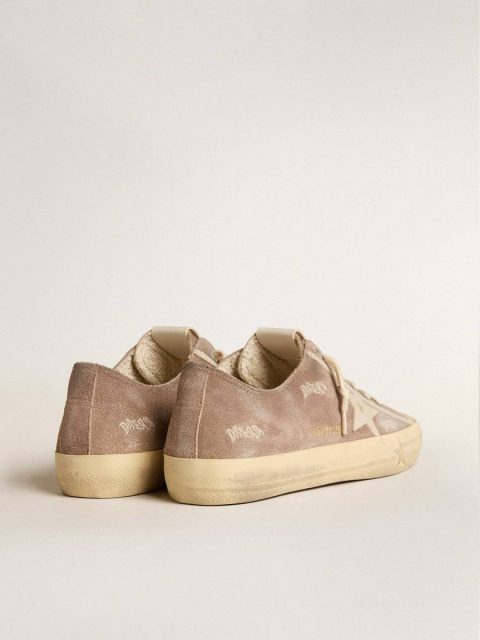 Golden Goose Men's V-Star In Dove-Gray Suede With Light Gray Leather Star Men V-Star - Image 4