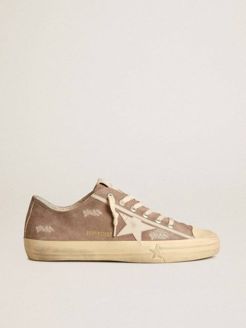 Golden Goose Men's V-Star In Dove-Gray Suede With Light Gray Leather Star Men V-Star